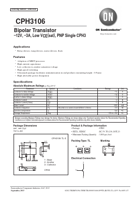 CPH3106 Datasheet PDF ON Semiconductor