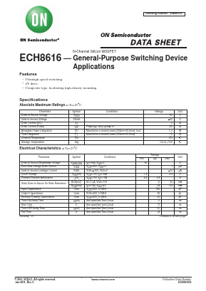 ECH8616 Datasheet PDF ON Semiconductor