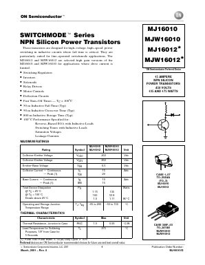 MJ16010 Datasheet PDF ON Semiconductor