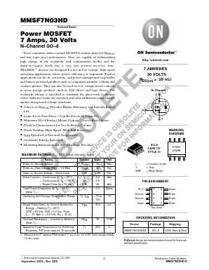 MMSF7N03HD Datasheet PDF ON Semiconductor