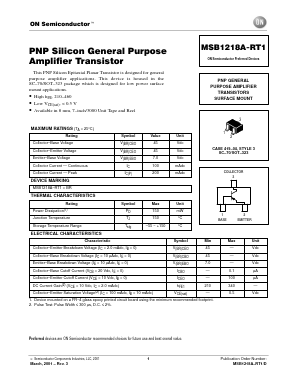 MSB1218A-RT1 Datasheet PDF ON Semiconductor