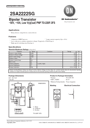 2SA2222SG Datasheet PDF ON Semiconductor