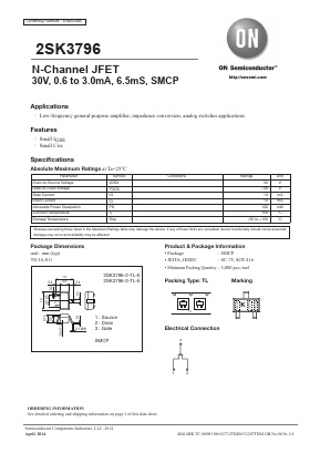 2SK3796 Datasheet PDF ON Semiconductor