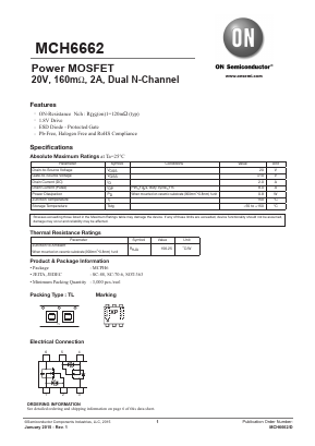 MCH6662 Datasheet PDF ON Semiconductor