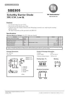 SBE805 Datasheet PDF ON Semiconductor