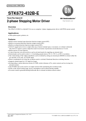 STK672-432B-E Datasheet PDF ON Semiconductor