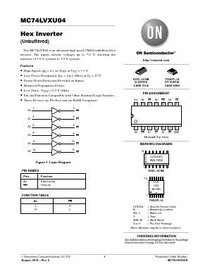 MC74LVXU04 Datasheet PDF ON Semiconductor