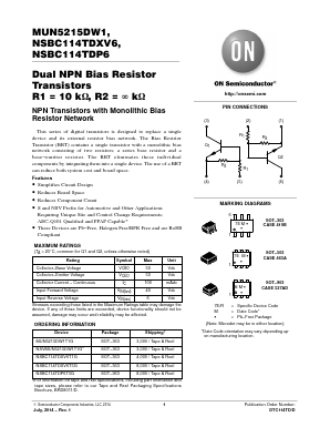 MUN5215DW1 Datasheet PDF ON Semiconductor