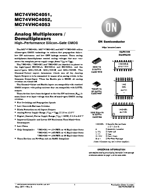 MC74VHC4053MG Datasheet PDF ON Semiconductor