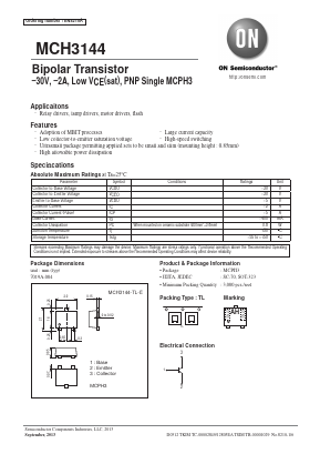 MCH3144-TL-E Datasheet PDF ON Semiconductor