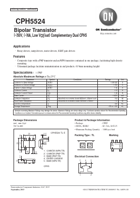 CPH5524 Datasheet PDF ON Semiconductor