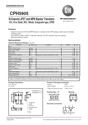 CPH5905G-TL-E Datasheet PDF ON Semiconductor