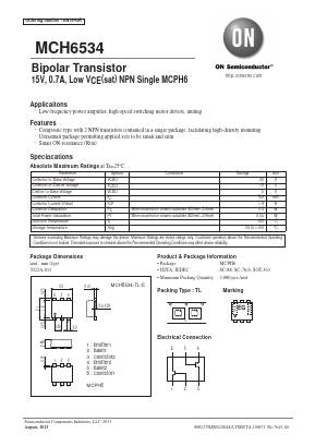 MCH6534 Datasheet PDF ON Semiconductor