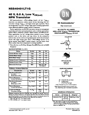 NSS40401LT1G Datasheet PDF ON Semiconductor