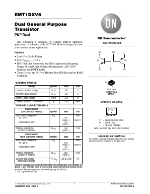 EMT1DXV6T1G Datasheet PDF ON Semiconductor