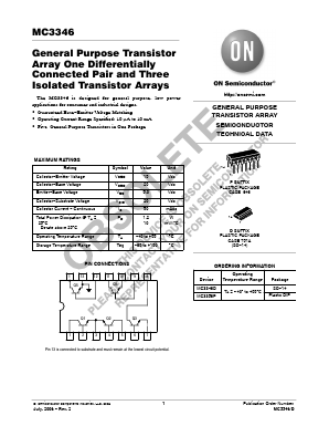 MC3356P Datasheet PDF ON Semiconductor