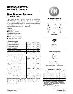 NST3904DXV6T5 Datasheet PDF ON Semiconductor