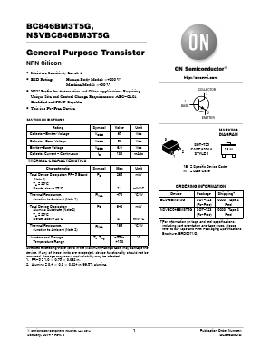 BC846BM3T5G Datasheet PDF ON Semiconductor