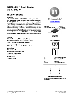 ISL9K1560G3 Datasheet PDF ON Semiconductor