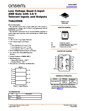 74ALVC08MTCX Datasheet PDF ON Semiconductor
