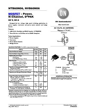 NTB60N06 Datasheet PDF ON Semiconductor