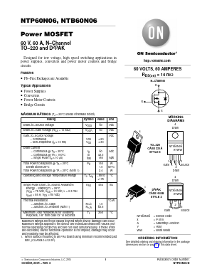 NTB60N06 Datasheet PDF ON Semiconductor