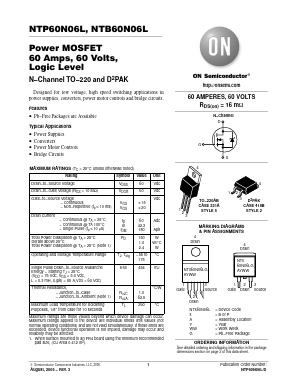 NTB60N06LT4G Datasheet PDF ON Semiconductor