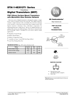 DTA114EXV3T1 Datasheet PDF ON Semiconductor