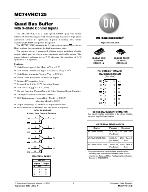 MC74VHC125DR2G Datasheet PDF ON Semiconductor