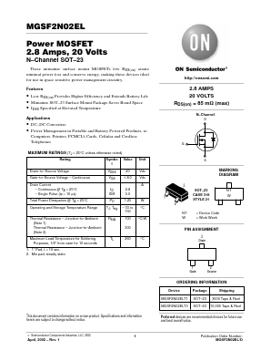 MGSF2N02E Datasheet PDF ON Semiconductor