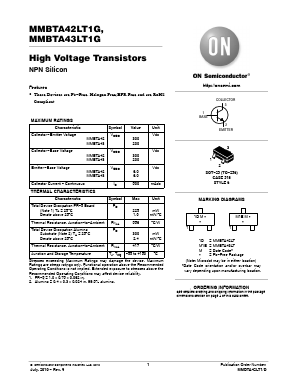MMBTA42LT1G Datasheet PDF ON Semiconductor