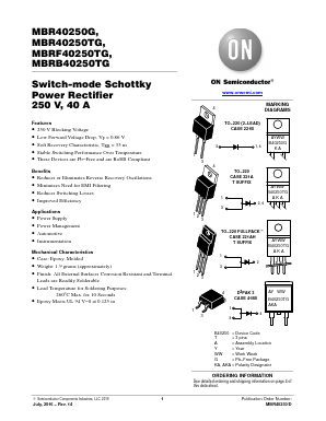 MBR40250G Datasheet PDF ON Semiconductor