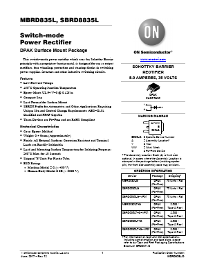 MBRD835L Datasheet PDF ON Semiconductor