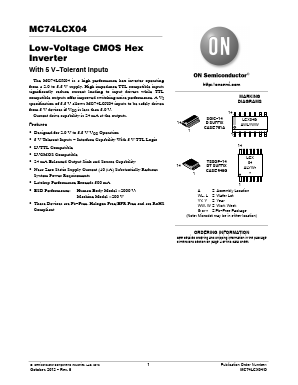 MC74LCX04DG Datasheet PDF ON Semiconductor