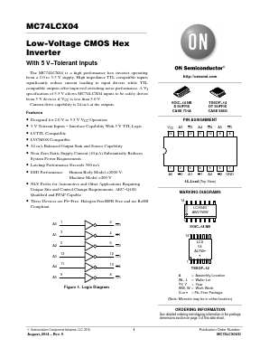 MC74LCX04DR2G Datasheet PDF ON Semiconductor