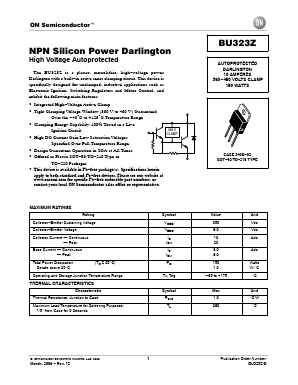 BU323Z Datasheet PDF ON Semiconductor