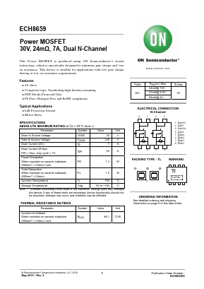 ECH8659 Datasheet PDF ON Semiconductor