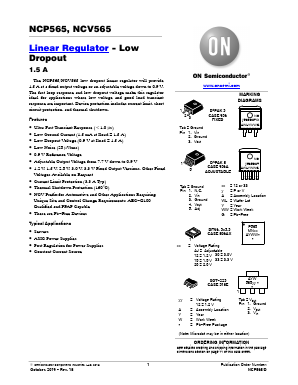 NCP565 Datasheet PDF ON Semiconductor