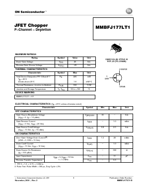 MMBFJ177LT1 Datasheet PDF ON Semiconductor