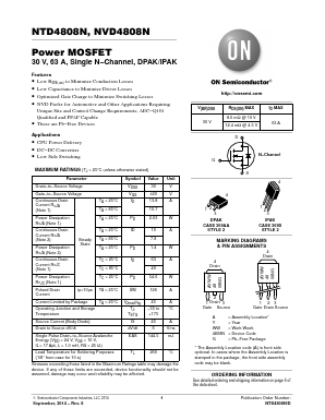 NTD4808N Datasheet PDF ON Semiconductor