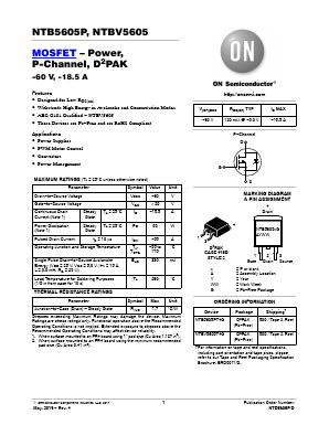 NTB5605P Datasheet PDF ON Semiconductor