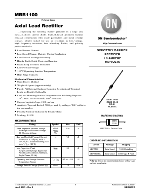 MBR1100RL Datasheet PDF ON Semiconductor