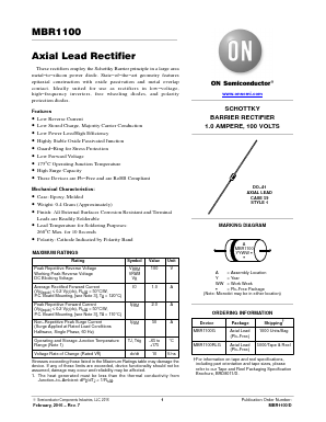 MBR1100 Datasheet PDF ON Semiconductor