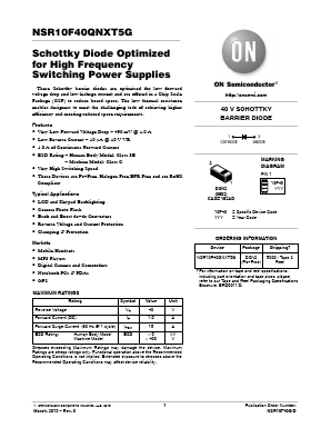 NSR10F40QNXT5G Datasheet PDF ON Semiconductor
