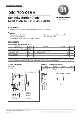 SBT700-06RH Datasheet PDF ON Semiconductor