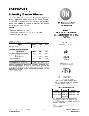 BAT54XV2T1D Datasheet PDF ON Semiconductor