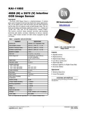 KAI-11002-ABA-CR-B1 Datasheet PDF ON Semiconductor