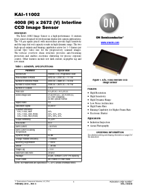 KAI-11002-CAA Datasheet PDF ON Semiconductor