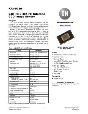 KAI-0330-12-30-A-GEVK Datasheet PDF ON Semiconductor