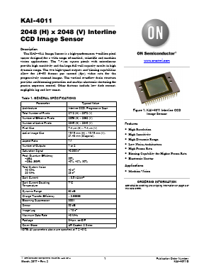 KAI-4011-AAA-CR-AE Datasheet PDF ON Semiconductor